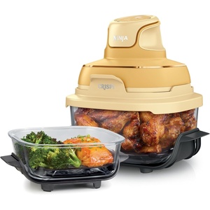 Ninja Crispi 4-in-1 Glass Air Fryer | 450°F | Non-Toxic | 4QT & 6-Cup Glass Containers w/Lids | Microwave, Freezer, Dishwasher Safe | Max Crisp, Air Fry, Bake, Recrisp | Frosted Lilac | FN101PR(Ginger Snap)