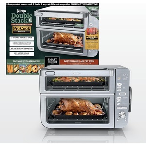 Ninja DT251 Foodi 10-in-1 Smart XL Air Fry Oven, Bake, Broil, Toast, Roast, Digital Toaster, Thermometer, True Surround Convection up to 450°F, includes 6 trays & Recipe Guide, Silver(12-in-1 Prestige)