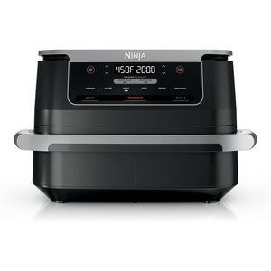 Ninja DZ201 Foodi 8 Quart 6-in-1 DualZone 2-Basket Air Fryer with 2 Independent Frying Baskets, Match Cook & Smart Finish to Roast, Broil, Dehydrate & More for Quick, Easy Meals, Grey(7-QT & MegaZone)