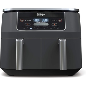 Ninja DZ201 Foodi 8 Quart 6-in-1 DualZone 2-Basket Air Fryer with 2 Independent Frying Baskets, Match Cook & Smart Finish to Roast, Broil, Dehydrate & More for Quick, Easy Meals, Grey(8-QT & DualZone)