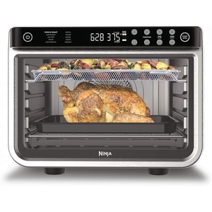 Ninja Double Oven Pro Smart XL Countertop Oven & Air Fryer | 30.2 Qt Capacity |12-in-1 Versatility with Smart Finish & DualZone Tech to Cook 2 Meals at Once | Fit up to 4.5lb Chicken | Silver | DCT821(Silver/Piano Black)