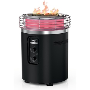 Ninja Fireside360™ Outdoor Heater & Fire Pit | 3 Modes: Flame, Heat, Flame & Heat | Portable for Patio, Deck, Camping | Easy Control Smokeless Flames | Push to Start Ignition | Charcoal | OF101AMZ(Black)