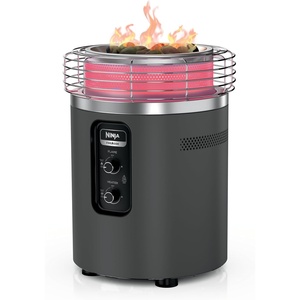 Ninja Fireside360™ Outdoor Heater & Fire Pit | 3 Modes: Flame, Heat, Flame & Heat | Portable for Patio, Deck, Camping | Easy Control Smokeless Flames | Push to Start Ignition | Charcoal | OF101AMZ(Charcoal)