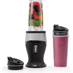 Ninja Fit Compact Personal Blender | For Smoothies, Shakes & Frozen Drinks | (2) 16-oz. To-Go Cups with Spout Lids | 700-Watt Countertop | Black | QB3001SS(Push to blend)