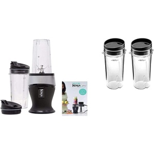 Ninja Fit Personal Blender Set 700-Watts (4) 16oz ToGo Cups and Spout Lids & Recipe Book