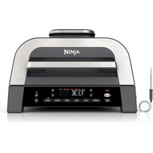 Ninja Foodi Indoor Grill & Air Fryer | 5-in-1 Grill, Air Fry, Roast, Bake, & Dehydrate | Cyclonic Grilling Technology | XL Capacity | Dishwasher Safe Parts | Black/Grey | AG301(6-in-1 w/ probe)