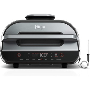 Ninja Foodi Indoor Grill & Air Fryer | 5-in-1 Grill, Air Fry, Roast, Bake, & Dehydrate | Cyclonic Grilling Technology | XL Capacity | Dishwasher Safe Parts | Black/Grey | AG301(6-in-1 Smart XL)