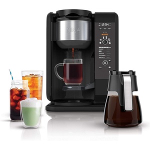 Ninja Hot and Cold Brewed System, Auto-iQ Tea and Coffee Maker with 6 Brew Sizes, 50 fluid ounces, 5 Brew Styles, Frother, Coffee & Tea Baskets with Glass Carafe (CP301),Black(Glass Carafe)