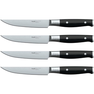 Ninja K32004 Foodi NeverDull System 4-Piece Steak Knife Set, Premium, German Stainless Steel, Black(4 Steak Knives)