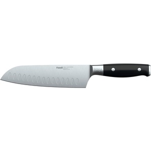Ninja K32004 Foodi NeverDull System 4-Piece Steak Knife Set, Premium, German Stainless Steel, Black(7″ Santoku Knife)