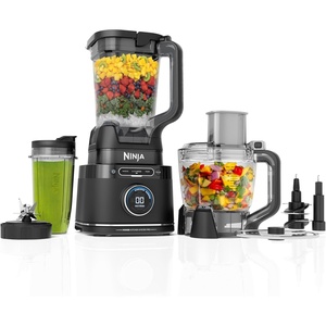 Ninja Kitchen System | Food Processor & Blender with BlendSense Technology | 8-Cup Bowl & 24-oz. To-Go Cup | For Smoothies, Cookie Dough, Salsa & More | 1800-Peak-Watt | Black | TB401(Ninja BlendSense Pro Kitchen System)