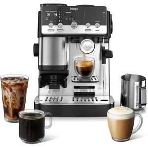 Ninja Luxe™ Café Mini | Espresso Machine & Drip Coffee | Built-in Burr Grinder, Precision Scale & Manual Steam Wand | Lattes, Cappuccinos & More | Stainless Steel | ES301