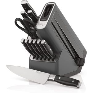 Ninja™ NeverDull® Knife Block Set | 17 Piece Kitchen Knife System with Built-in Sharpener | Rust Resistant, German Stainless-Steel Knives | Black | K32017(12-Piece)