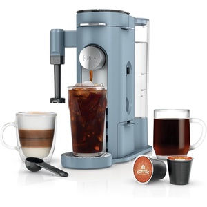 Ninja Pod & Grounds Specialty XL Single-Serve Coffee Maker, K-Cup Pod Compatible, Brews Grounds, Compact Design, Built-In Milk Frother, 68-oz. Reservoir, 6oz. Cup-24oz. Mug Sizes, Denim Blue, PB055ABL(XL-Denim Blue)