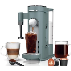 Ninja Pod & Grounds Specialty XL Single-Serve Coffee Maker, K-Cup Pod Compatible, Brews Grounds, Compact Design, Built-In Milk Frother, 68-oz. Reservoir, 6oz. Cup-24oz. Mug Sizes, Denim Blue, PB055ABL(Standard-Sage Green)