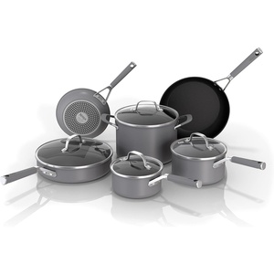 Ninja Pots and Pans Set Non Stick | Comfort Grip 10-Piece Cookware Set with NeverStick | Frying Pan, Sauce Pan With Lid, Stock Pot with Lid, Nonstick, Dishwasher Safe, Oven Safe to 400°F, CW69010(10 Piece Set)