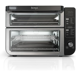 Ninja SP201 Digital Air Fry Pro Countertop 8-in-1 Oven with Extended Height, XL Capacity, Flip Up & Away Capability for Storage Space, with Air Fry Basket, Wire Rack & Crumb Tray, Silver(12-in-1 XL w/ Flexdoor)