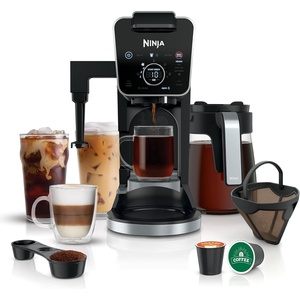 Ninja Specialty Drip Coffee Maker | DualBrew™ Pro Specialty Coffee Machine w/Frother, Permanent Filter | Brew w/Pods & Grounds, K Cups Compatible | 4 Brew Styles, 13 Cup to Pot Sizes | Black CFP307(w/ K Cup Combo (Permanent Filter))