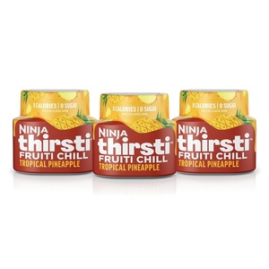Ninja Thirsti Flavored Water Drops, FRUITI CHILL Berry Burst, Bold Fruit Flavor, Sparkling or Still, Zero Calories, Zero Sugar, Makes 17, 12oz drinks, 3 Pack, WCFBRPNAM(Tropical Pineapple)