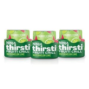 Ninja Thirsti Flavored Water Drops, FRUITI CHILL Berry Burst, Bold Fruit Flavor, Sparkling or Still, Zero Calories, Zero Sugar, Makes 17, 12oz drinks, 3 Pack, WCFBRPNAM(Watermelon Lime)