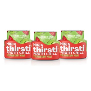 Ninja Thirsti Flavored Water Drops, FRUITI CHILL Berry Burst, Bold Fruit Flavor, Sparkling or Still, Zero Calories, Zero Sugar, Makes 17, 12oz drinks, 3 Pack, WCFBRPNAM(Strawberry Kiwi)