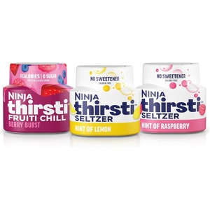 Ninja Thirsti Flavored Water Drops, SELTZER Lemon, Crisp and Refreshing Sparkling Water, Zero Calories, Zero Sugar, Zero Sweeteners, Makes 20, 12oz drinks, 3 Pack, WCFLEMNAM(Variety Pack)