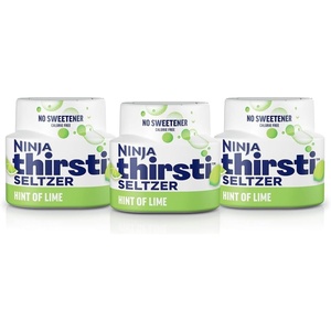 Ninja Thirsti Flavored Water Drops, SELTZER Lemon, Crisp and Refreshing Sparkling Water, Zero Calories, Zero Sugar, Zero Sweeteners, Makes 20, 12oz drinks, 3 Pack, WCFLEMNAM(Lime)