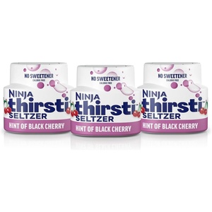 Ninja Thirsti Flavored Water Drops, SELTZER Lemon, Crisp and Refreshing Sparkling Water, Zero Calories, Zero Sugar, Zero Sweeteners, Makes 20, 12oz drinks, 3 Pack, WCFLEMNAM(Black Cherry)