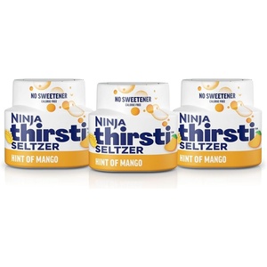 Ninja Thirsti Flavored Water Drops, SELTZER Lemon, Crisp and Refreshing Sparkling Water, Zero Calories, Zero Sugar, Zero Sweeteners, Makes 20, 12oz drinks, 3 Pack, WCFLEMNAM(Mango)
