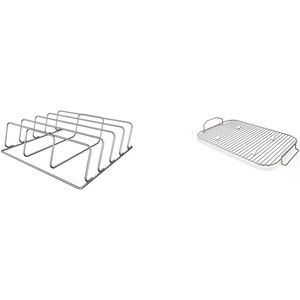Ninja Woodfire 4-Rack Rib and Roast Smoking Bundle for OG800/900 Grills, Silver Steel