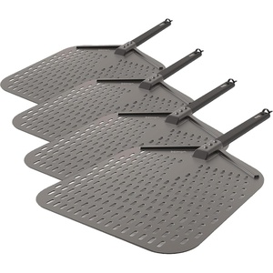 Ninja XSKOPPL Woodfire Outdoor Perforated Pizza Peel, Compatible with Ninja Woodfire Outdoor Oven (OO100 series), Hanging Drawstring, Aluminum, Grey/Black(16.69″ L x 13.19″ W x 5.67″ H (Pack of 4))