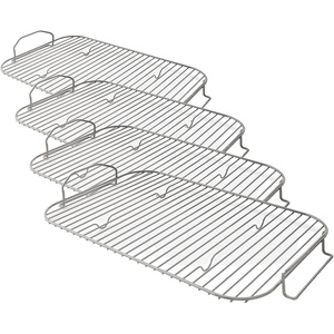 Ninja XSKRSTRKXL Woodfire Roast & Smoke Rack, Compatible with OG800 and OG900 Series, Elevates Food for All-Around Charring and Smoke Absorption, Increased Airflow, Steel Smoking Rack, Silver(16.93” x 9.92” (Pack of 4))