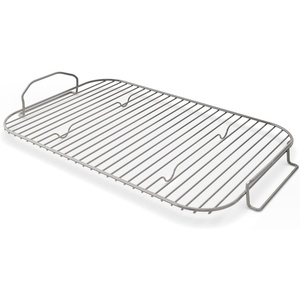 Ninja XSKRSTRKXL Woodfire Roast & Smoke Rack, Compatible with OG800 and OG900 Series, Elevates Food for All-Around Charring and Smoke Absorption, Increased Airflow, Steel Smoking Rack, Silver(16.93” x 9.92”)