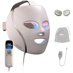 Shark CryoGlow LED Face Mask with Under-Eye Cooling, Anti-Ageing & Blemish Repair, Red & Blue LED, Infrared Light Therapy, USB-C, Remote Control, Storage Bag, Adjustable Straps, Rose Glow, FW312PK(Rose Glow)