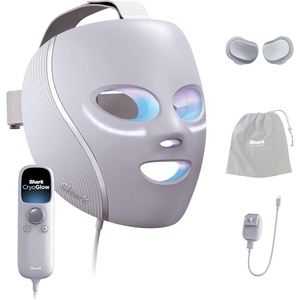Shark CryoGlow LED Face Mask with Under-Eye Cooling, Anti-Ageing & Blemish Repair, Red & Blue LED, Infrared Light Therapy, USB-C, Remote Control, Storage Bag, Adjustable Straps, Rose Glow, FW312PK(Lilac Chill)