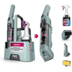 Shark StainForce Cordless Spot Cleaner, Dual-Activated Easy Spray Formula, OXY-Powered Stain Cleaning, Indoor + Outdoor, Carpets, Upholstery, Car Seats & Stairs, Pet Urine & Odor Remover, HX101(StainForce w/ Stain Eliminator Tool + Crevice Tool)