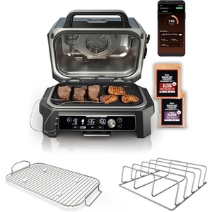 Ninja OG951 Woodfire Pro Connect Premium XL Outdoor Grill & Smoker & XSKRACKXL Woodfire Rib Rack & XSKRSTRKXL Woodfire Roast & Smoke Rack(Woodfire Pro Connect XL Grill)