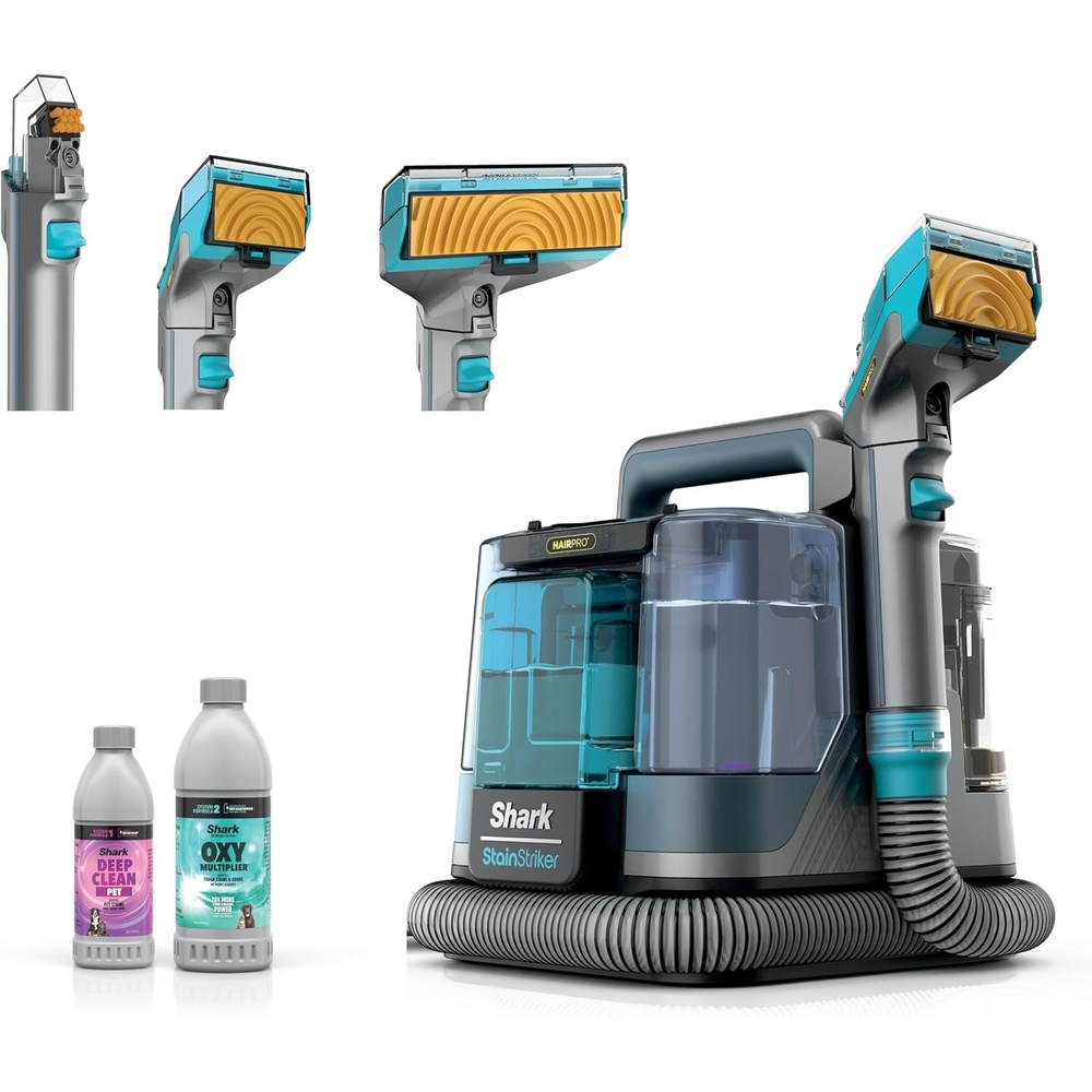 image:imageShark StainStriker HairPro Portable Carpet Upholstery and Area Rug Cleaner with Pet Mess and Hair Tools Self Cleaning Perfect for Car Interiors 4 and Solution Copper PX251StainStriker w HairPro  3 Tools