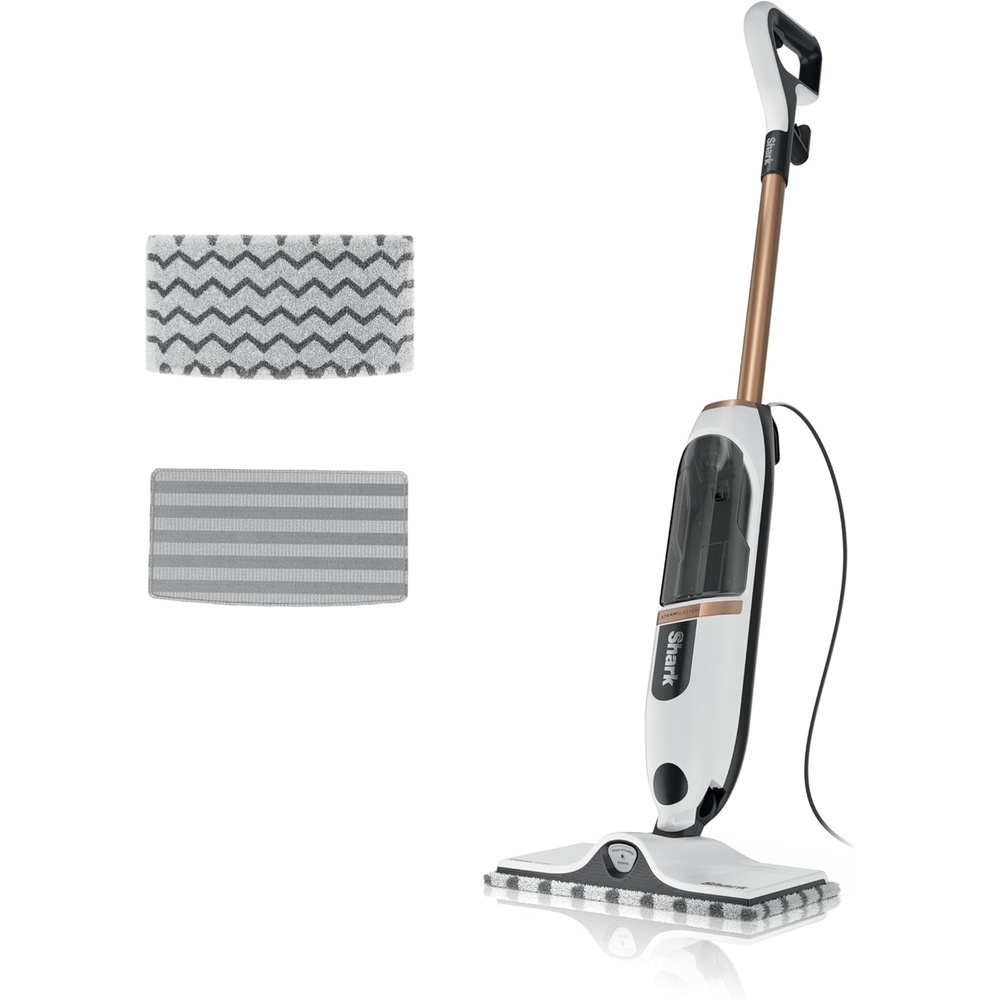 image:imageShark Steam Mop with 2 Machine Washable Dirt Grip Pads Removable Water Tank Lightweight Steam Cleaner for sealed Hard Floors Marble Stone Hardwood Tile Laminate WhiteSeafoam S1000Steam Blast Premium
