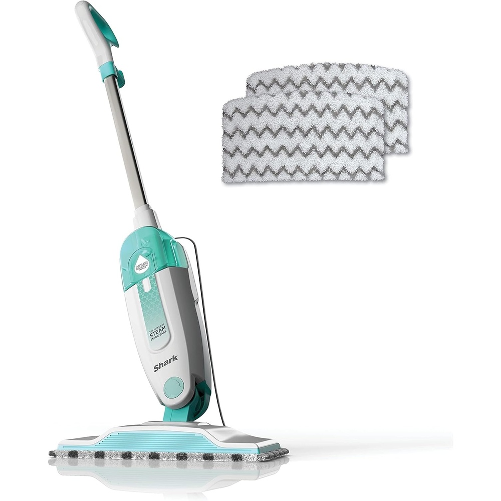 image:imageShark Steam Mop with 2 Machine Washable Dirt Grip Pads Removable Water Tank Lightweight Steam Cleaner for sealed Hard Floors Marble Stone Hardwood Tile Laminate WhiteSeafoam S1000Steam Starter