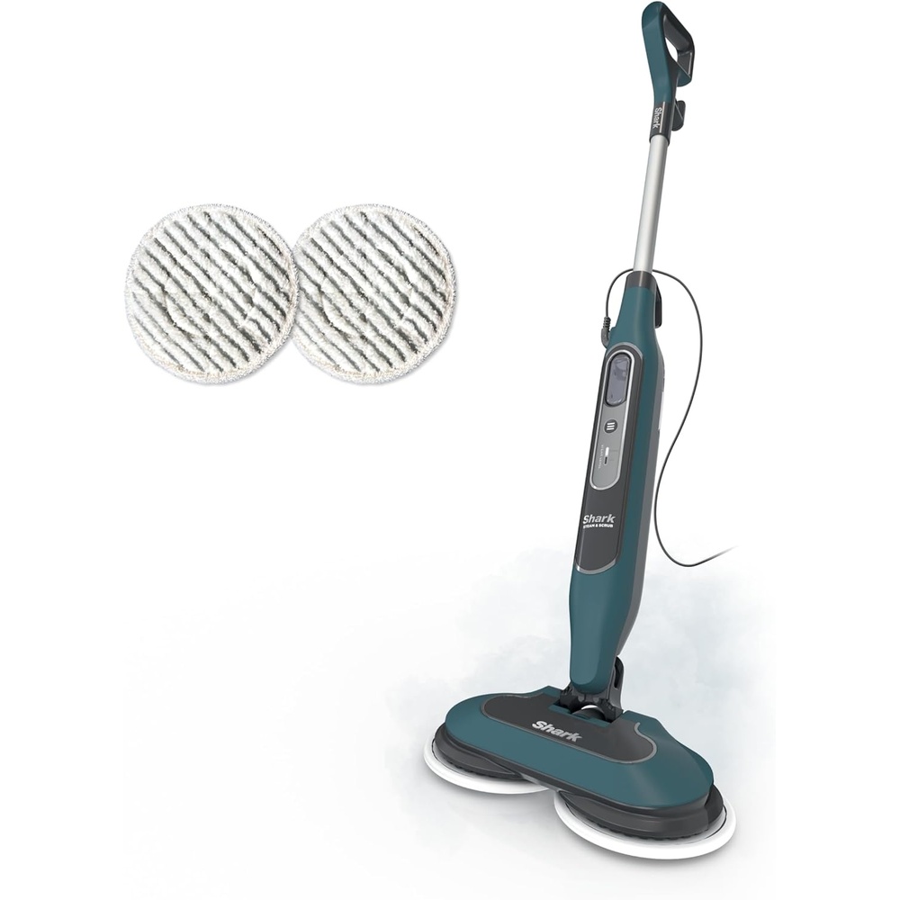 image:imageShark Steam amp Scrub Steam Mop AllinOne Scrubbing and Sanitizing Hard Floor Cleaner LED Headlights 4 Dirt Grip Soft Scrub Pads Included XL Water Tank Swivel Steering Hawaiian Grey S8001Steam  Scrub 2pad
