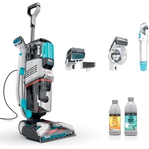 Shark CarpetXpert | Upright Carpet, Area Rug & Upholstery Cleaner | Carpet Shampooer with StainStriker Handheld Tough Stain Eliminator | Removes Tough Stains & Odors | 3 Cleaning Tools | White | EX201(StainStriker)